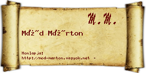 Mód Márton névjegykártya