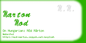 marton mod business card